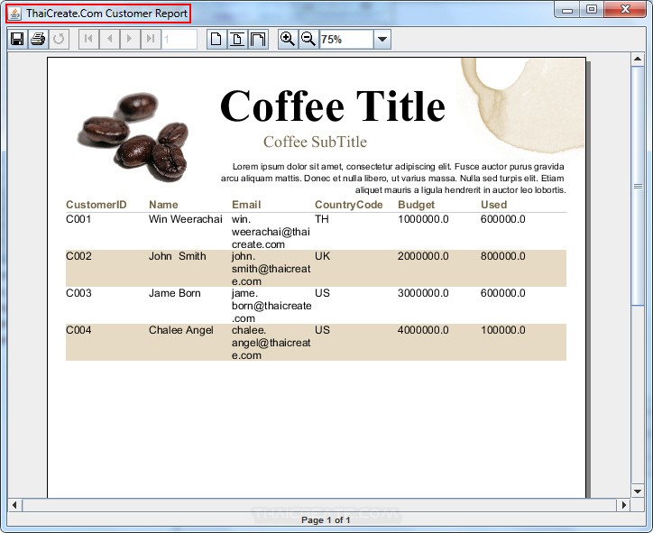 Java GUI : Viewer/Preview iReport on JFrame/JPanel