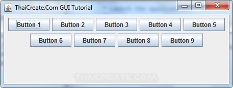 Java Flow Layout (FlowLayout) - Example