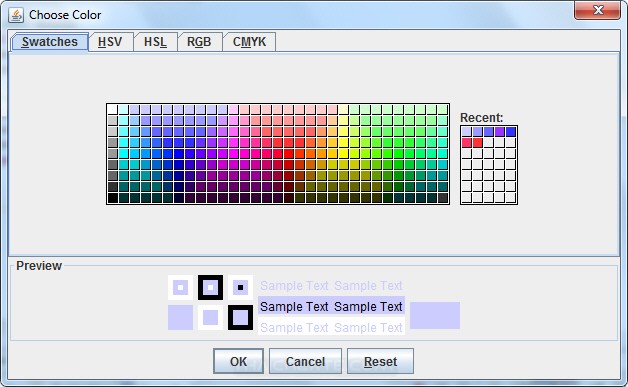 Java Swing and Color Chooser (JColorChooser)