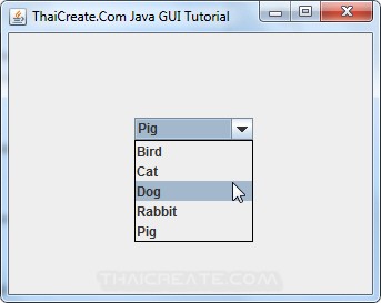 Java ComboBox (JComboBox) - Swing Example