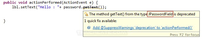 Java Password Field (JPasswordField)