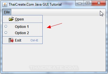 Java Menu Item/RadioButton (JRadioButtonMenuItem) - Swing Example