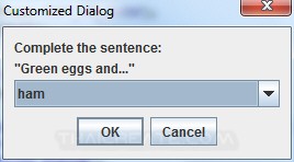 Java GUI Dialog MessageBox