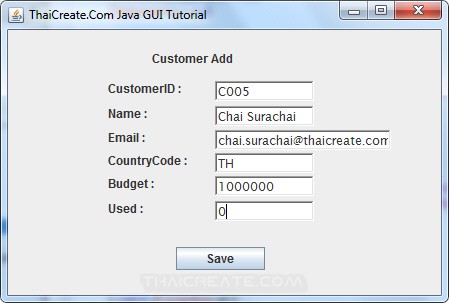 Java GUI Add Insert data to Database