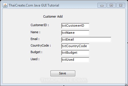 Java GUI Add Insert data to Database Java GUI Add Insert data to Database