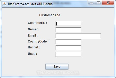 Java GUI Add Insert data to Database Java GUI Add Insert data to Database