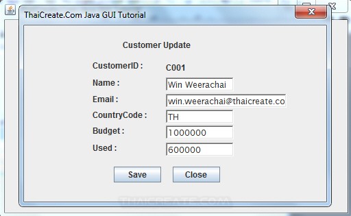 Java GUI Edit Update to Database