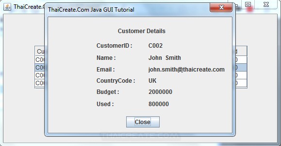 Java GUI Show Master-Detail from Database