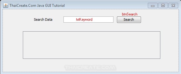 Java GUI Search Data from Database