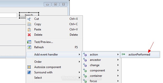 Java GUI Search Data from Database