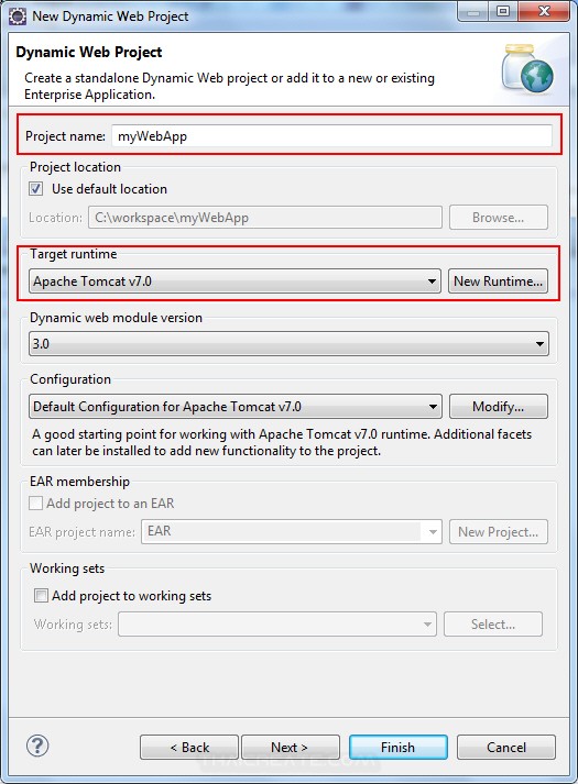 JSP and Eclipse IDE Create Web Project and Run Project