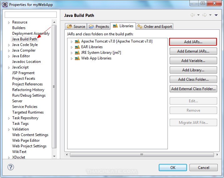 JSP and Eclipse Include Adding external Jar Library (Eclipse)