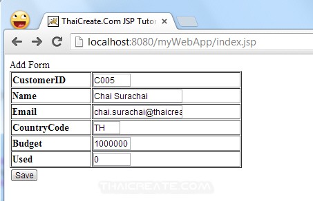 JSP Insert data to Database JSP Insert data to Database