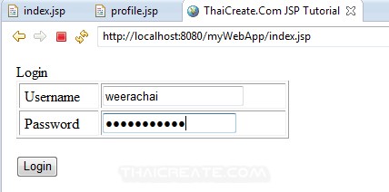 JSP Login User and Password