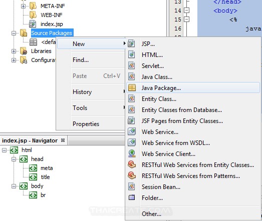 JSP and Netbeans Create Class java (Netbeans)