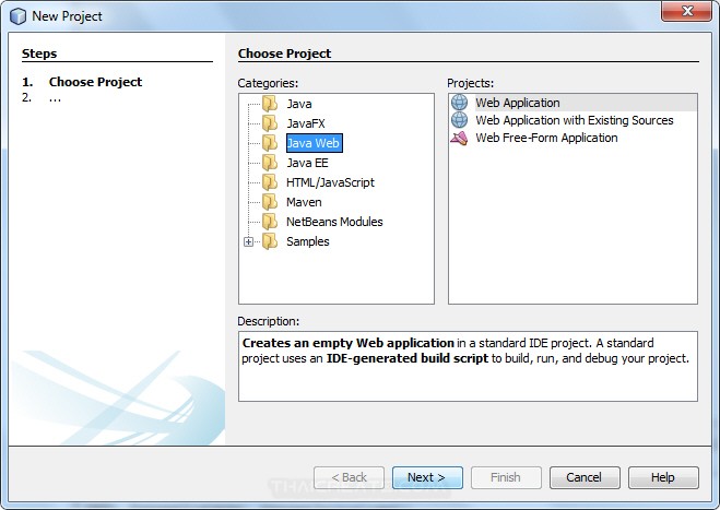 Netbeans Create JSP Run Project