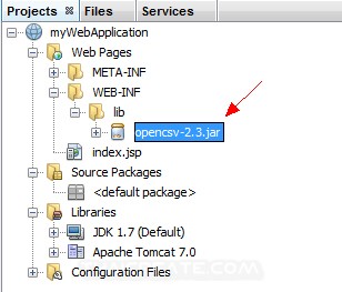 JSP and Netbeans JSP Include Adding external Jar Library