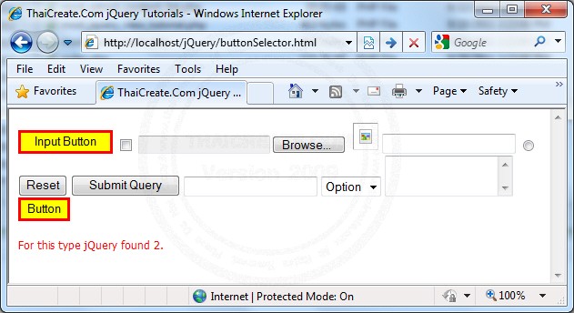 Selector Button Example :button Selector - Selectors , jQuery
