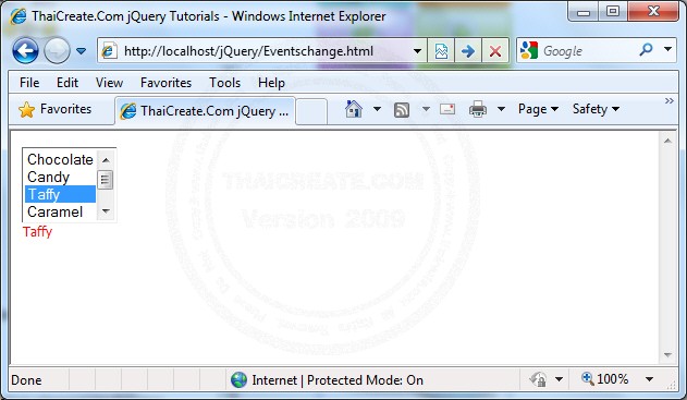 .change() - Events , jQuery