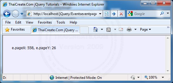jQuery event.pageX()