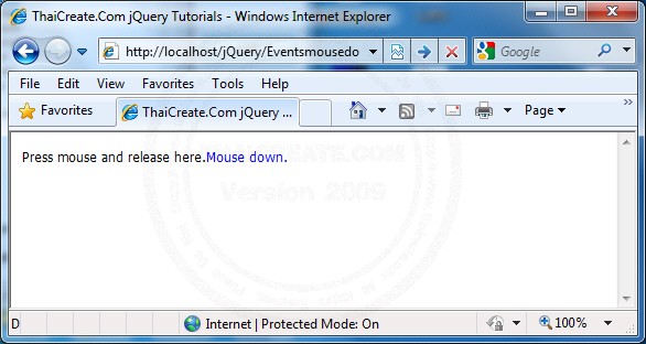 jQuery .mousedown() jQuery .mousedown()