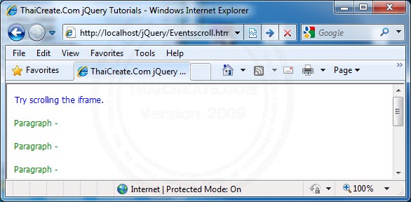 .scroll() - Events , jQuery
