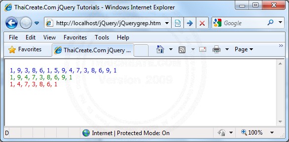 jQuery jQuery.grep() jQuery jQuery.grep()