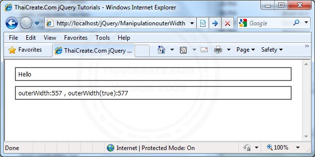 jQuery .outerWidth()