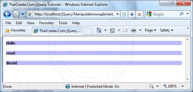 jQuery .wrapInner()