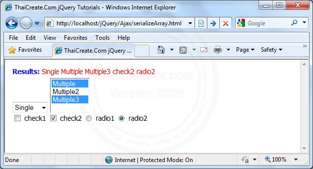 .serializeArray() - Ajax , jQuery