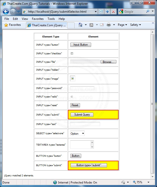 :submit Selector - Selectors , jQuery