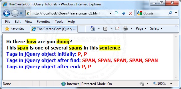 .end() - Traversing , jQuery