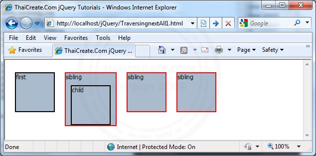 jQuery .nextAll()