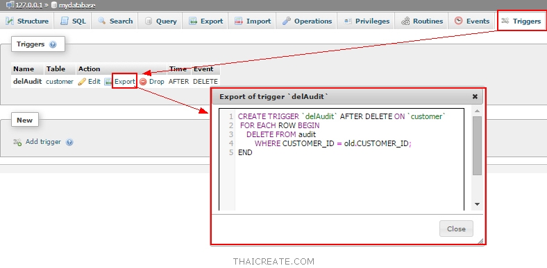  Export/Import : Stored Procedure, View, Function, Trigger บน MySQL