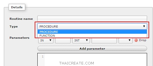 phpMyAdmin : Stored Procedure, View, Function, Trigger บน MySQL