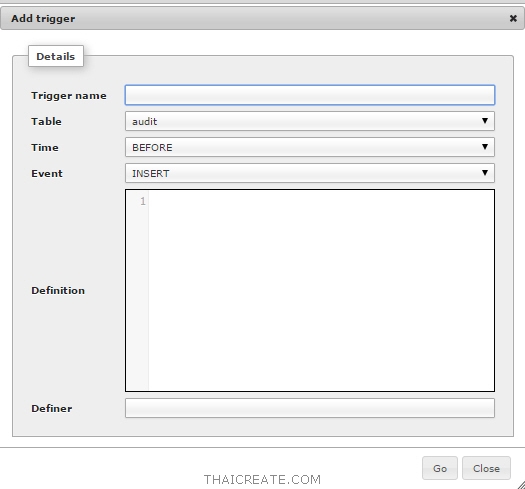 phpMyAdmin : Stored Procedure, View, Function, Trigger บน MySQL