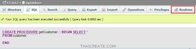 Stored Procedure บน MySQL