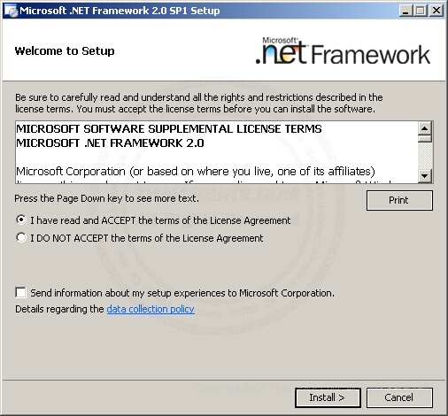 ASP.NET Install/Download .NET Framework 2.0