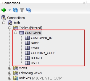 Oracle Database Create Table 