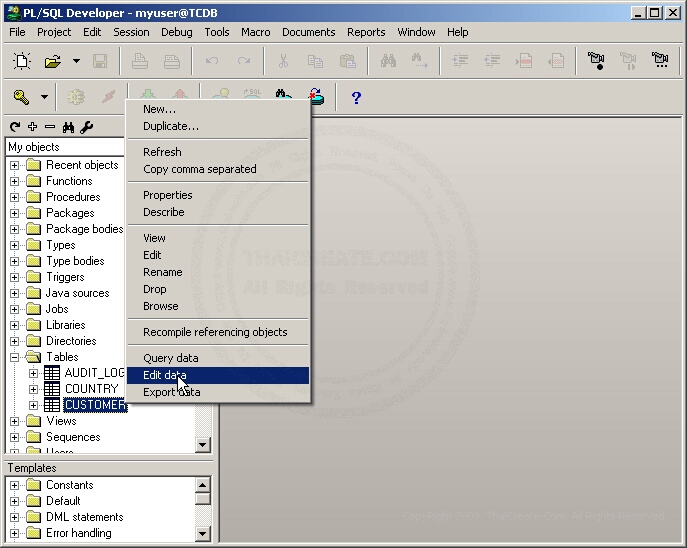 Oracle Create Table