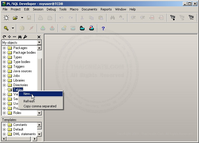 Oracle Create Table