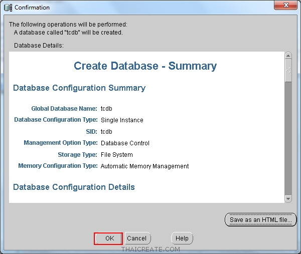 ตอนที่ 2 : การสร้าง Database และ Instance ใหม่บน Oracle Database