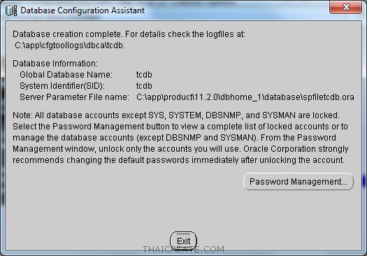 Oracle Create Database
