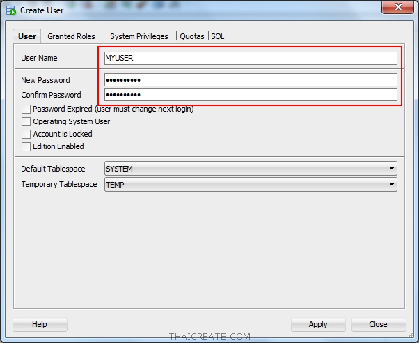 Oracle SQL Developer Create User/Grant