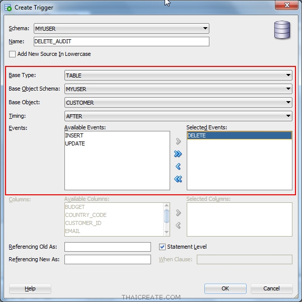 ตอนที่ 17 : การสร้าง Trigger Events บน Oracle Database (Oracle : Trigger)