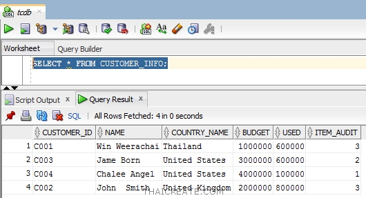 Oracle Database View
