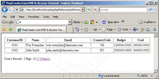 PHP & Ms Access