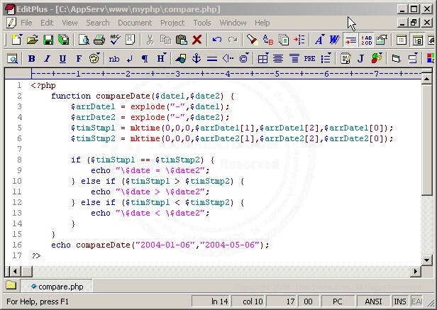 PHP compare date