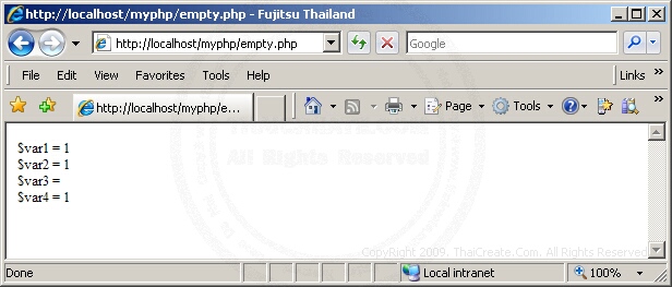 PHP empty