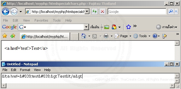 PHP htmlspecialchars()